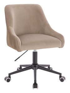 FOTEL HR920K LATTE WELUR CZARNA PODSTAWA