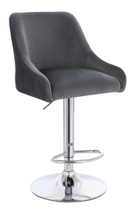 FOTEL HR920W GRAFITOWY WELUR CHROMOWANA PODSTAWA