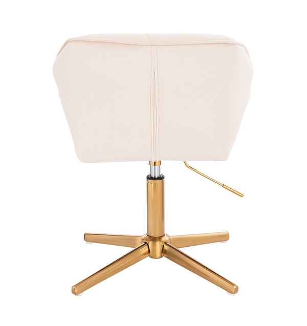 FOTEL HR111CROSS KREMOWY WELUR ZŁOTA PODSTAWA