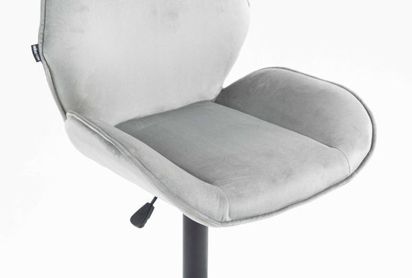 FOTEL HR350KW STALOWY WELUR CZARNA PODSTAWA