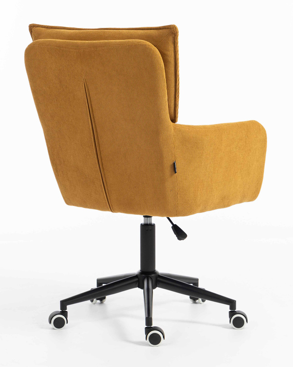 HOKER HR250K ŻÓŁTY CURRY PREMIUM CORD SZTRUKS CZARNA PODSTAWA