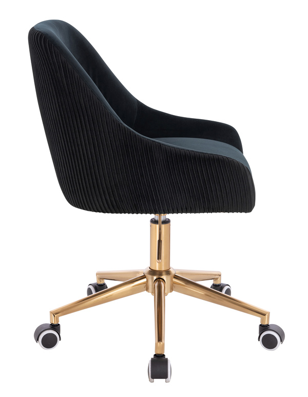 FOTEL HR920K CZARNY WELUR ZŁOTA PODSTAWA