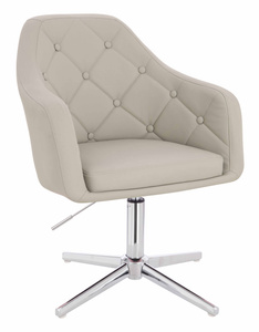 HOKER HR831CROSS ECRU EKOSKÓRA PREMIUM SOFT CHROMOWANA PODSTAWA