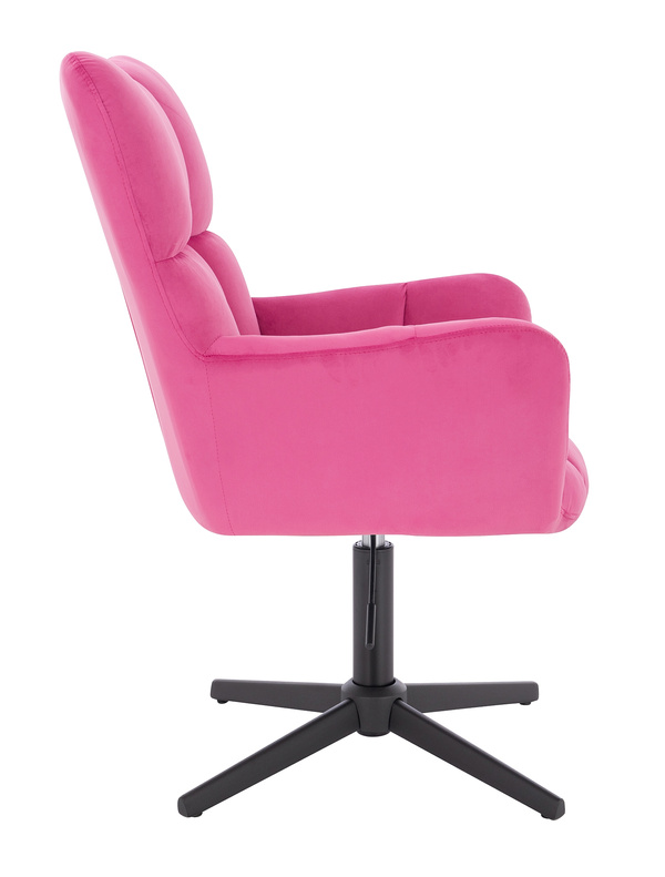 FOTEL HR650CROSS MALINOWY WELUR CZARNA PODSTAWA