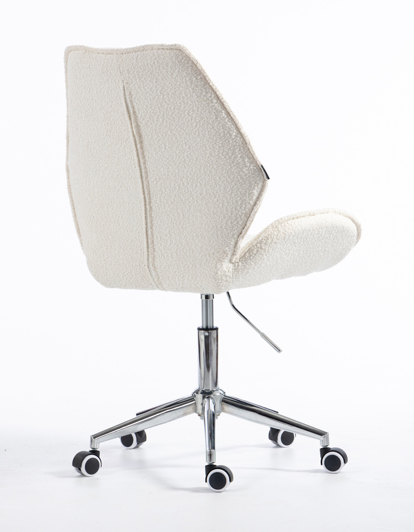 FOTEL HR350K KREMOWY BARANEK CHROMOWANA PODSTAWA