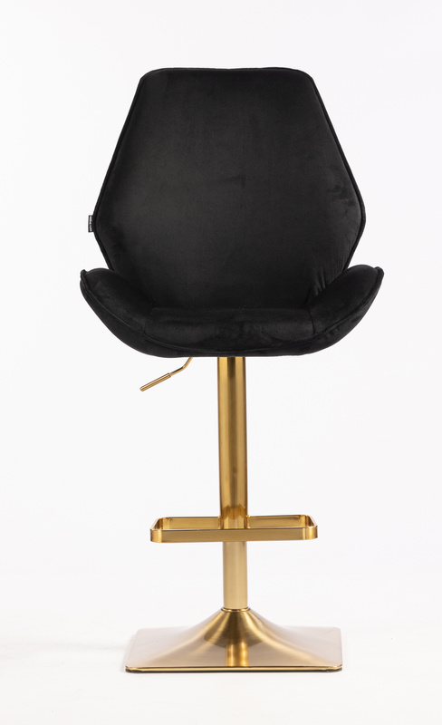 FOTEL HR350KW CZARNY WELUR ZŁOTA PODSTAWA