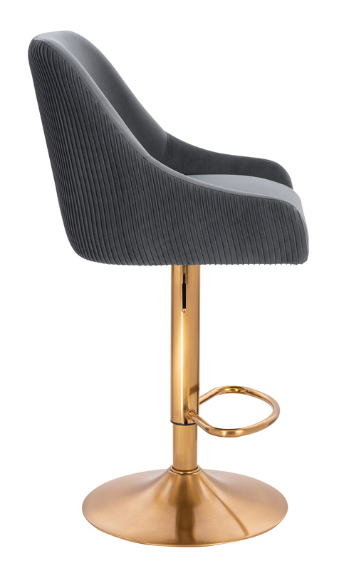 FOTEL HR920W GRAFITOWY WELUR ZŁOTA PODSTAWA