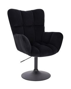 FOTEL HR650N CZARNY WELUR CZARNA PODSTAWA