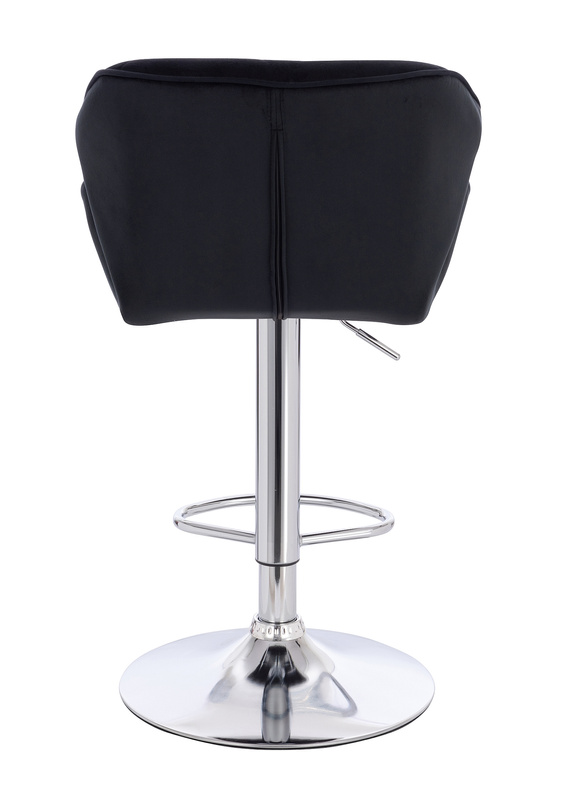 FOTEL HR111W CZARNY WELUR CHROMOWANA PODSTAWA