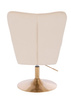 FOTEL HR650N KREMOWY WELUR ZŁOTA PODSTAWA