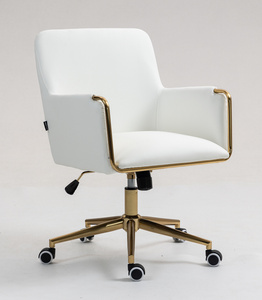 FOTEL HR4318K BIAŁY ZŁOTA PODSTAWA