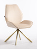 FOTEL HR350 PAJĄK KREMOWY WELUR ZŁOTA PODSTAWA