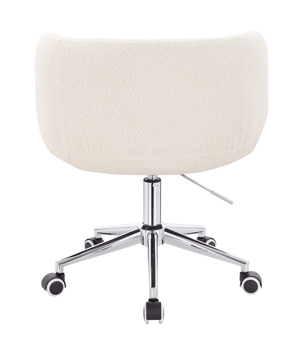 FOTEL HR333K KREMOWY BARANEK CHROMOWANA PODSTAWA