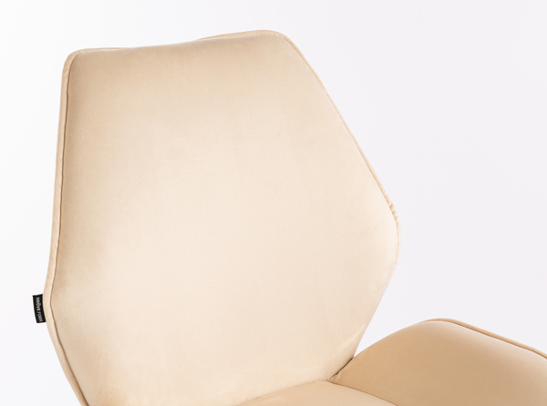 FOTEL HR350KW KREMOWY WELUR CZARNA PODSTAWA