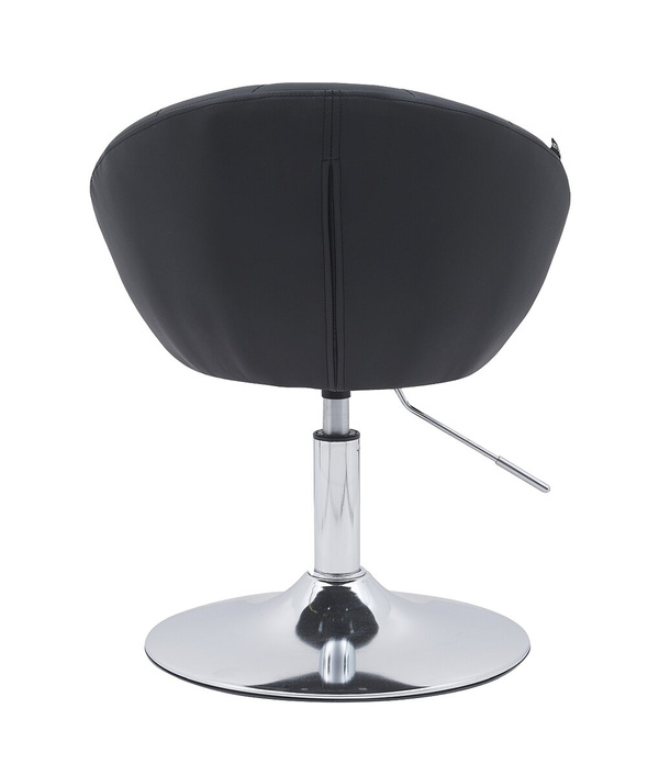 FOTEL HR948N CZARNY EKOSKÓRA CHROMOWANA PODSTAWA