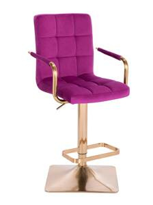 HOKER HR1015WP KWADRAT FUKSJA WELUR ZŁOTA PODSTAWA