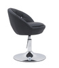 FOTEL HR948N CZARNY EKOSKÓRA CHROMOWANA PODSTAWA