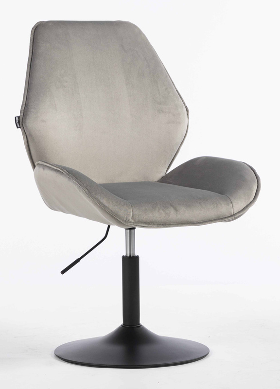 FOTEL HR350N STALOWY WELUR CZARNA PODSTAWA