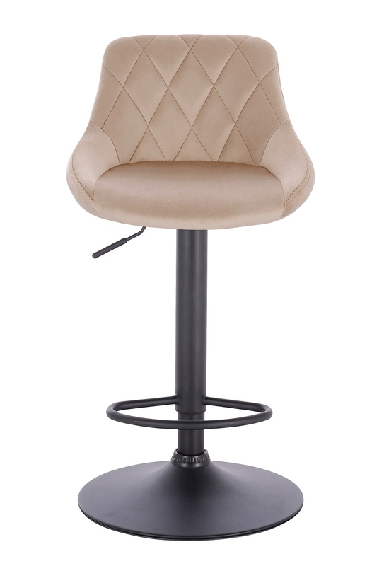 FOTEL HR1054W LATTE WELUR CZARNA PODSTAWA