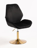 FOTEL HR350N CZARNY WELUR ZŁOTA PODSTAWA