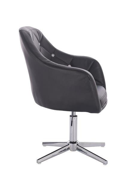 FOTEL HR830 CZARNA SKÓRA CROSS CHROM