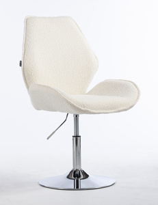 FOTEL HR350N KREMOWY BARANEK CHROMOWANA PODSTAWA