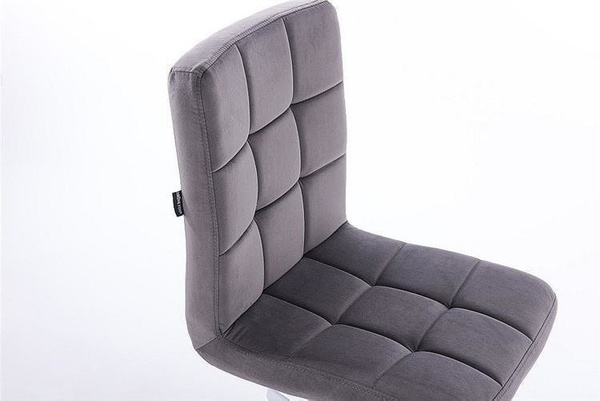 FOTEL HR7009K CHROM GRAFITOWY WELUR