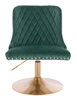 FOTEL HR940N BUTELKOWA ZIELEŃ WELUR ZŁOTA PODSTAWA