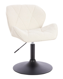 FOTEL HR111N KREMOWY BARANEK CZARNA PODSTAWA