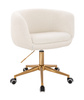 FOTEL HR333K KREMOWY BARANEK ZŁOTA PODSTAWA
