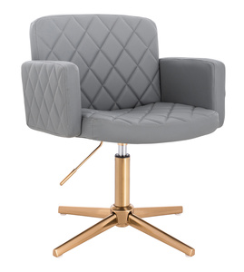 FOTEL HR802CROSS SZARY ZŁOTA PODSTAWA
