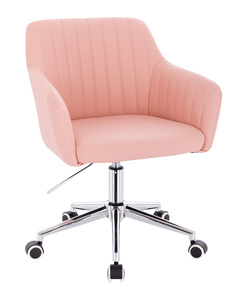 FOTEL HR190K RÓŻOWY CHROMOWANA PODSTAWA