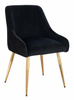 HR920 KRZESŁO ZŁOTE NOGI CZARNY WELUR