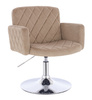 FOTEL HR802N LATTE WELUR CHROMOWANA PODSTAWA