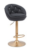 FOTEL HR948W CZARNY EKOSKÓRA ZŁOTA PODSTAWA