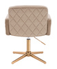 FOTEL HR802CROSS LATTE WELUR ZŁOTA PODSTAWA
