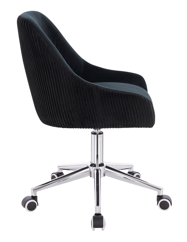 FOTEL HR920K CZARNY WELUR CHROMOWANA PODSTAWA