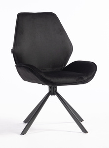 FOTEL HR350 PAJĄK CZARNY WELUR CZARNA PODSTAWA