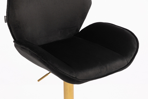 FOTEL HR350KW CZARNY WELUR ZŁOTA PODSTAWA