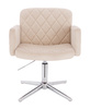 FOTEL HR802CROSS KREMOWY WELUR CHROMOWANA PODSTAWA