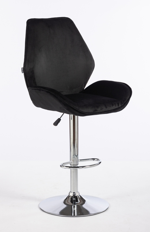 FOTEL HR350W CZARNY WELUR CHROMOWANA PODSTAWA