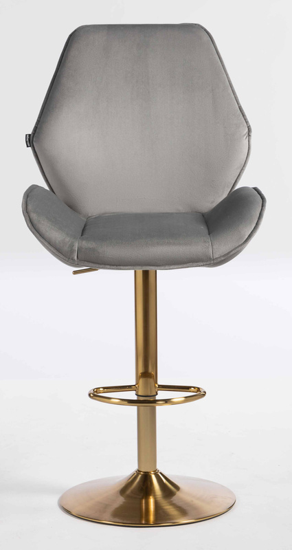 FOTEL HR350W STALOWY WELUR ZŁOTA PODSTAWA