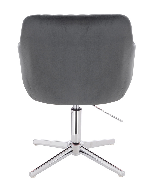 FOTEL HR190CROSS GRAFITOWY WELUR CHROMOWANA PODSTAWA