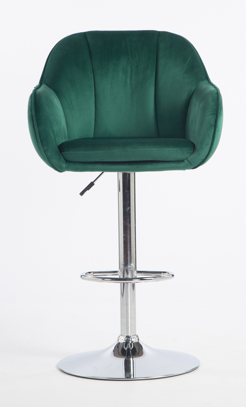 HOKER HR2055W BUTELKOWA ZIELEŃ WELUR CHROMOWANA PODSTAWA