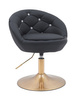 FOTEL HR948N CZARNY EKOSKÓRA ZŁOTA PODSTAWA