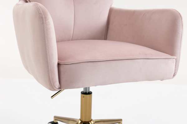 HOKER HR250K PUDROWY RÓŻ WELUR  ZŁOTA PODSTAWA