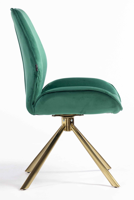 FOTEL HR350 PAJĄK BUTELKOWA ZIELEŃ WELUR ZŁOTA PODSTAWA