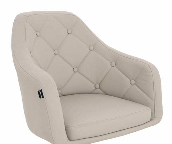 HOKER HR831N ECRU EKOSKÓRA PREMIUM SOFT CHROMOWANA PODSTAWA