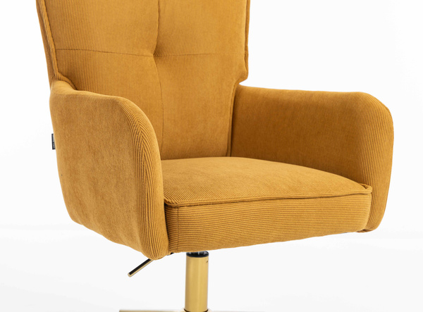 HOKER HR250K ŻÓŁTY CURRY PREMIUM CORD SZTRUKS ZŁOTA PODSTAWA