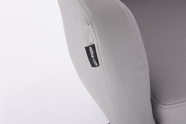 FOTEL HR830 SZARA SKÓRA CROSS CZARNY MAT